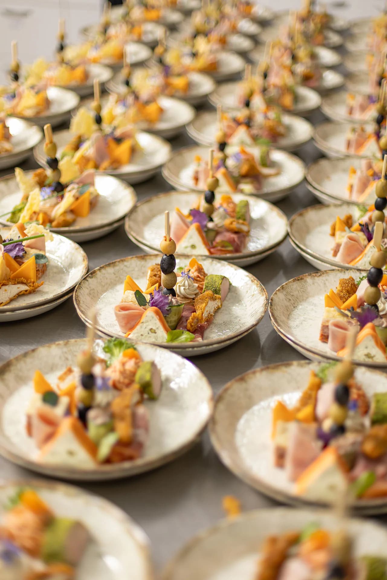Appetisers prepared for a corporate event
